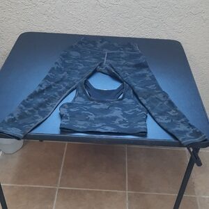Powerhold By Fabletics Camo Leggings and Sports Bra Set